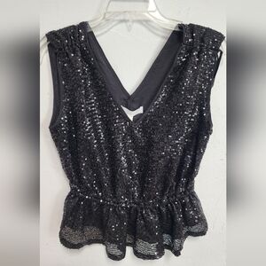 Adyson Parker Glittering Black Sleeveless Blouse